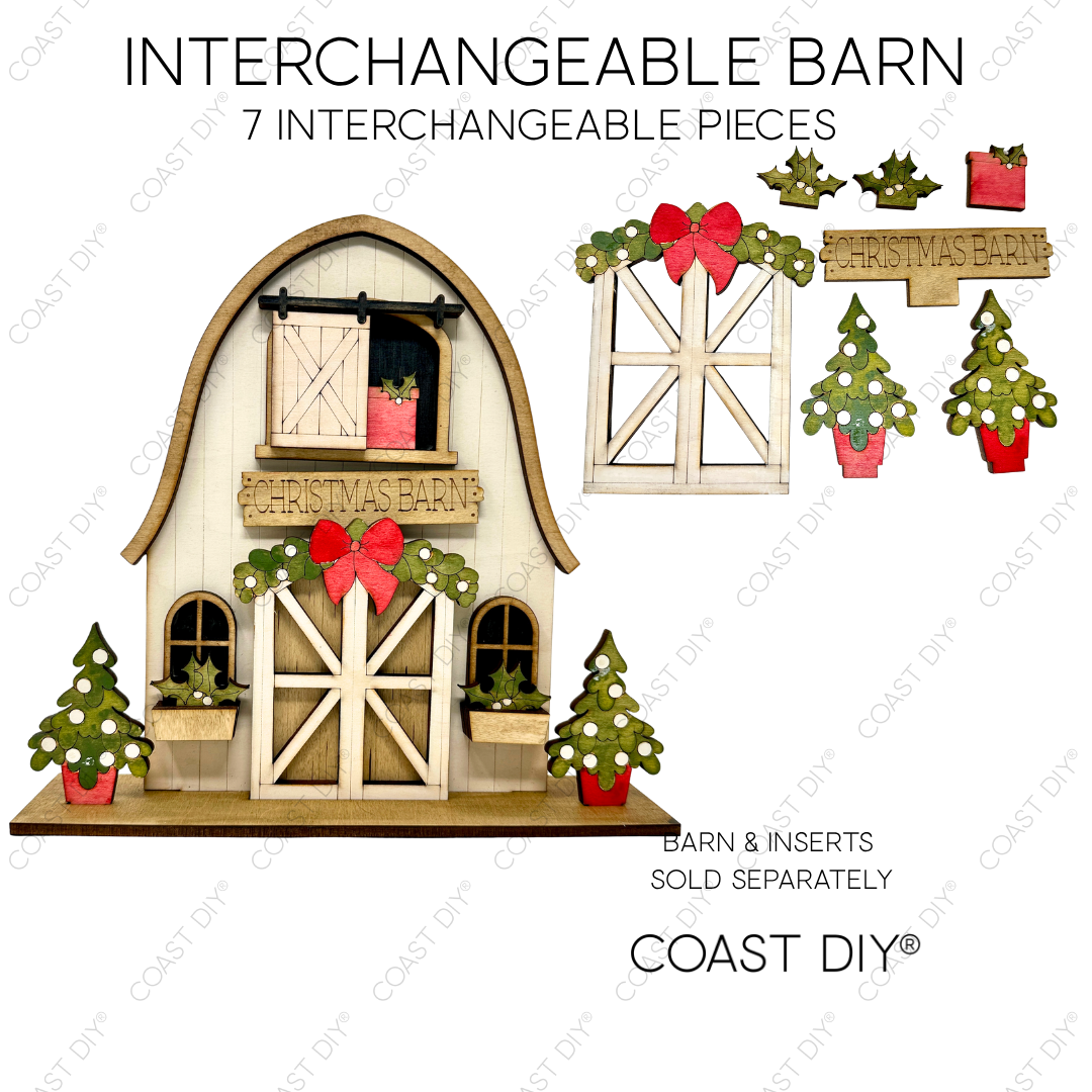 ADD-ON Interchangeable Barn - Christmas Barn inserts DIY Craft Kit