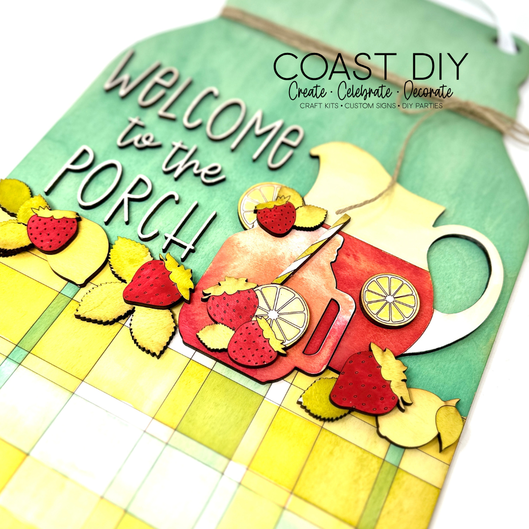 Strawberry Lemonade Mason Jar Porch/Kitchen Sign