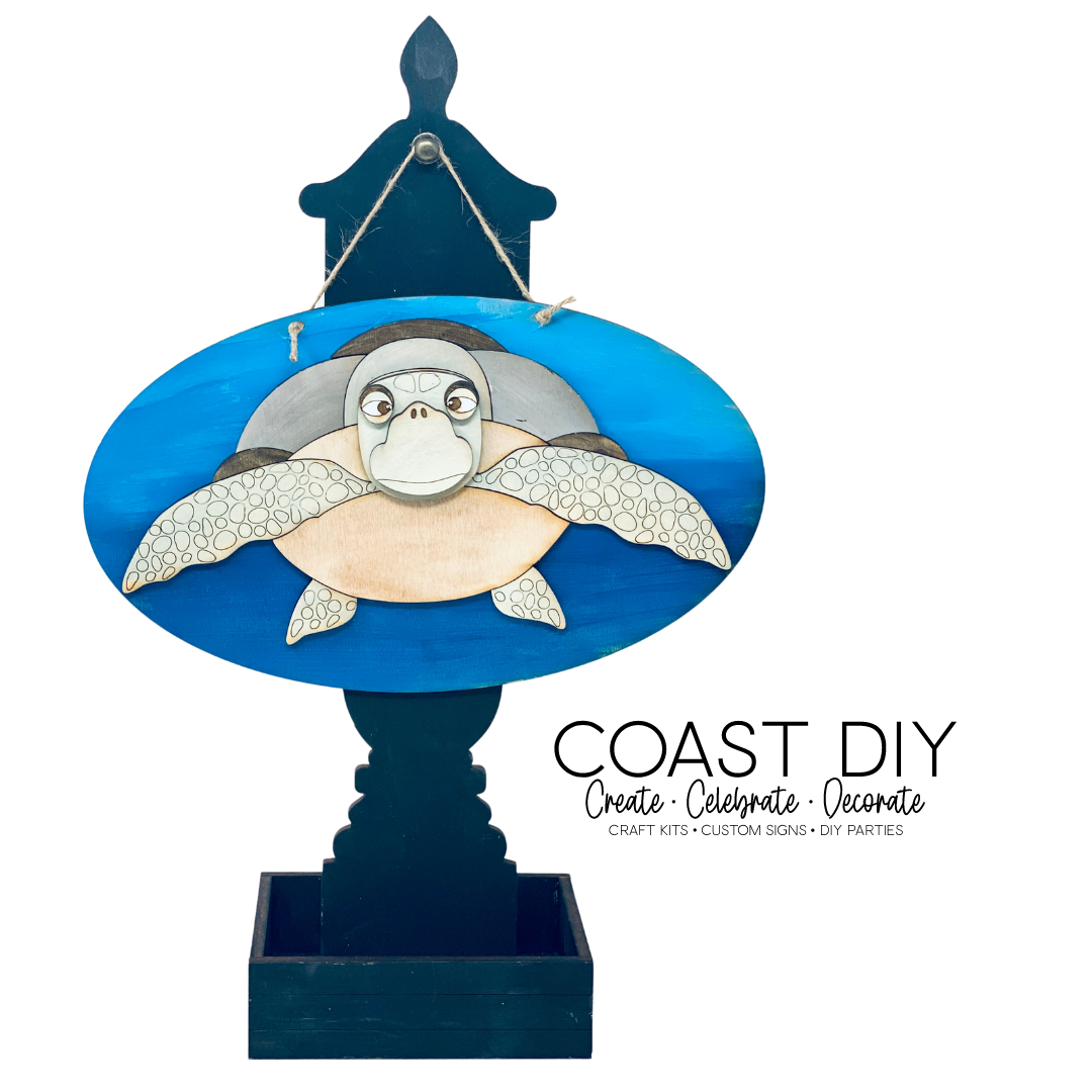 Oval Sea Turtle Sign
