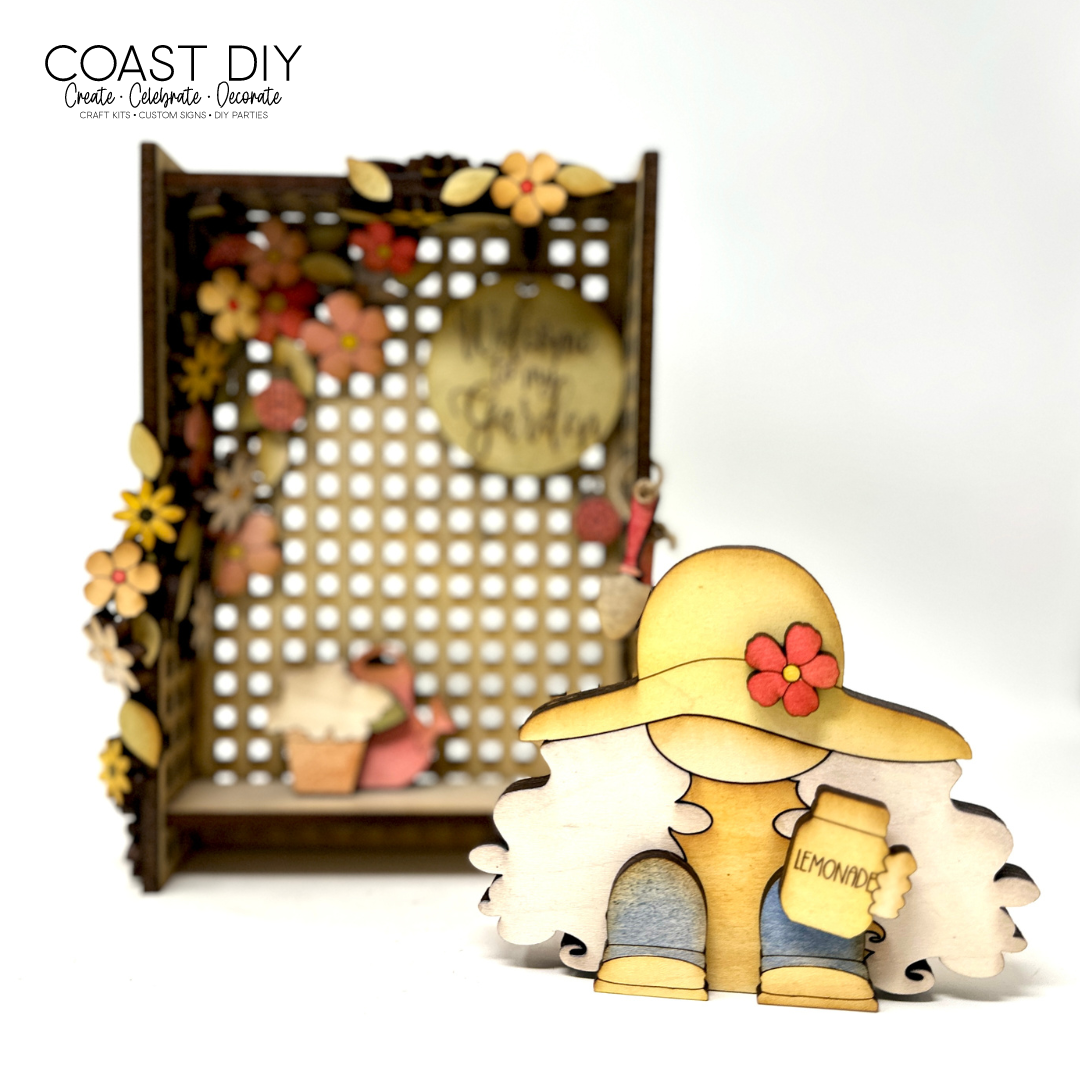 Trellis Bench Garden Gnome