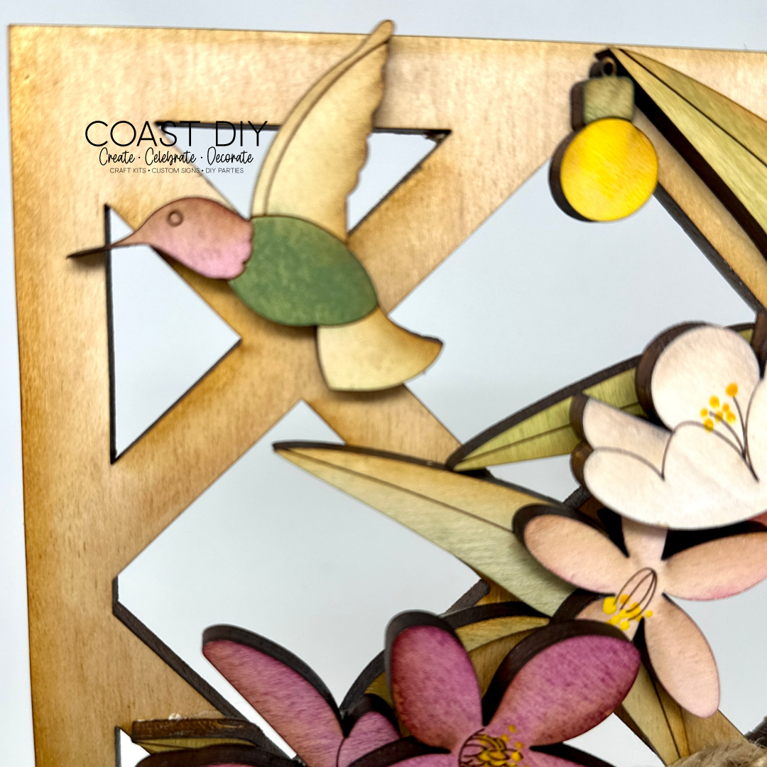 Trellis with Hummingbird Feeder