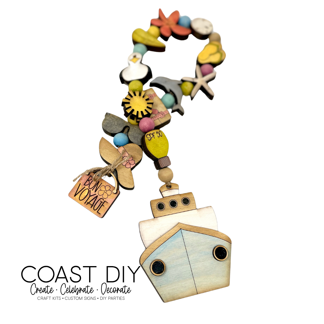 Cruise Wood Beads and Cruise Ship Ornament