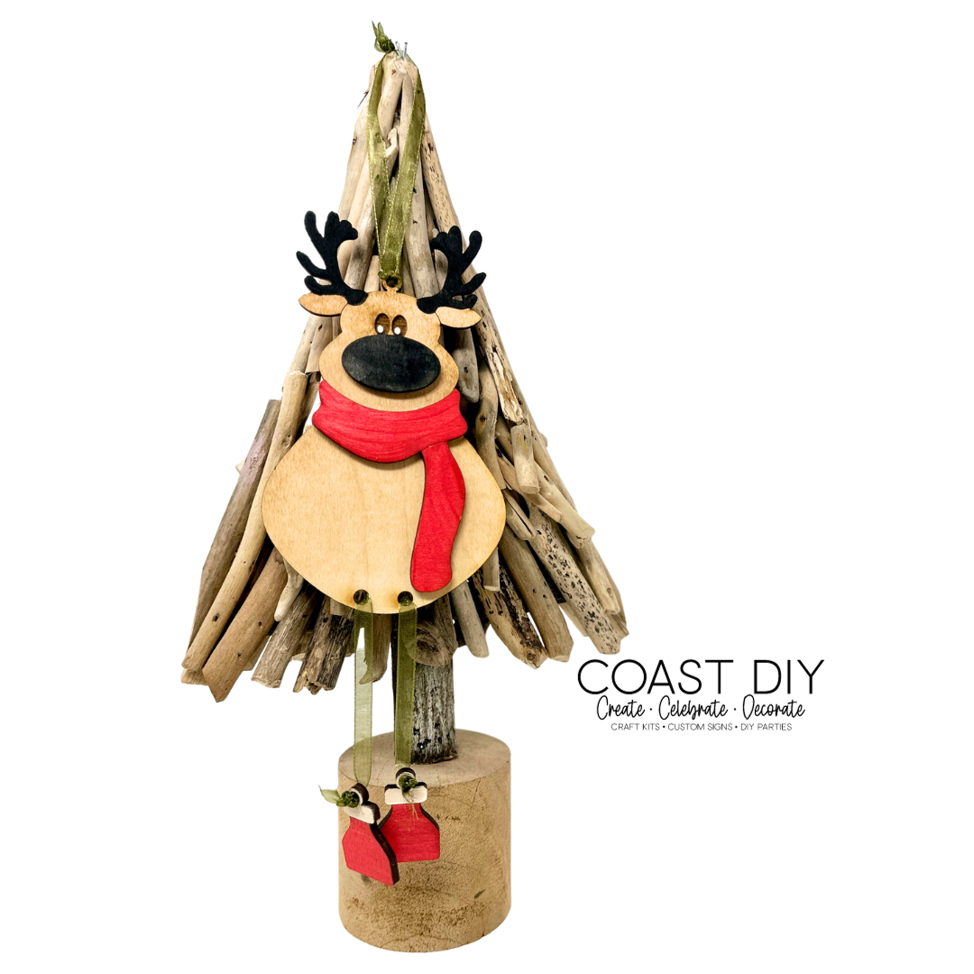 Leggy Reindeer Duo Ornaments