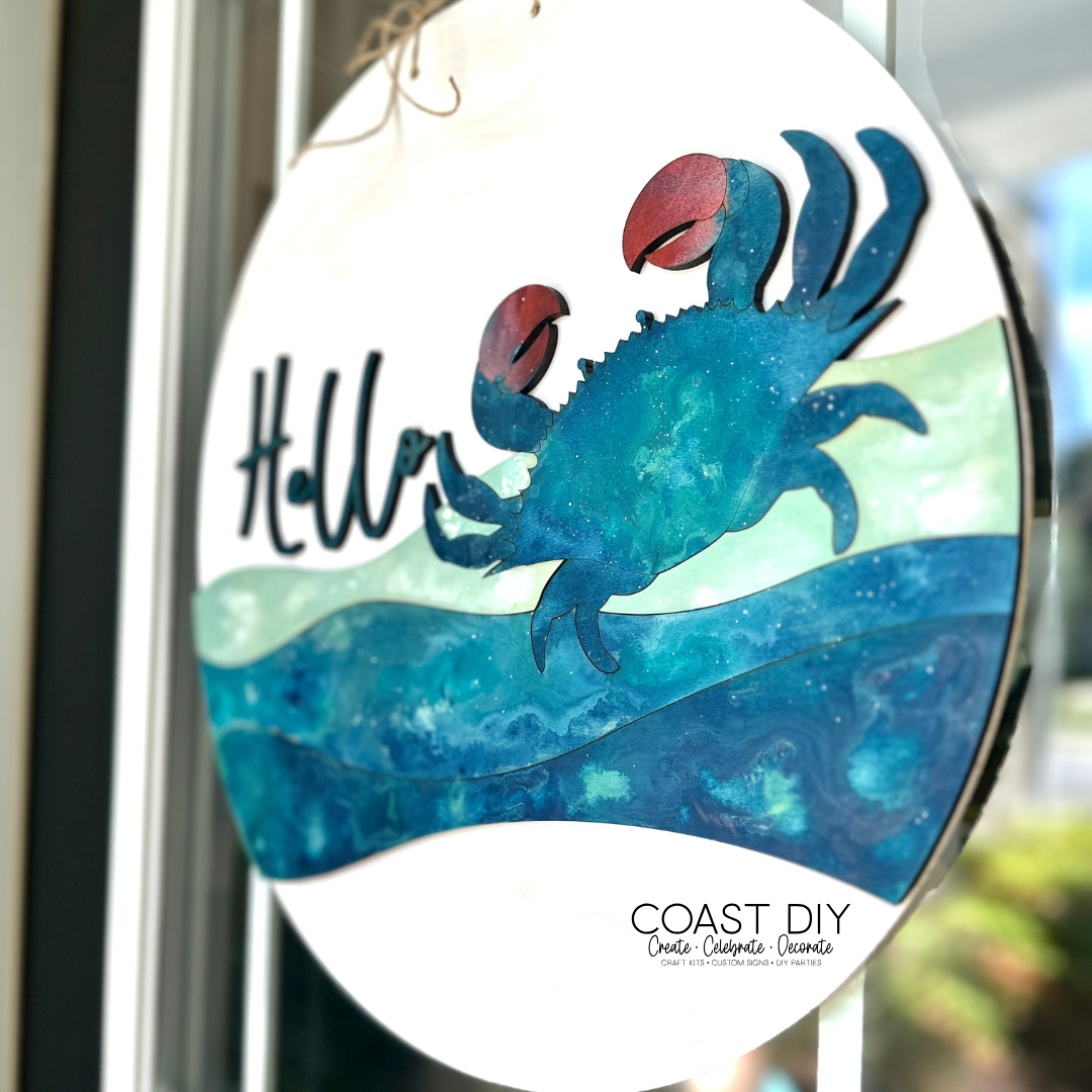 Hello Crab Round Sign Craft Kit