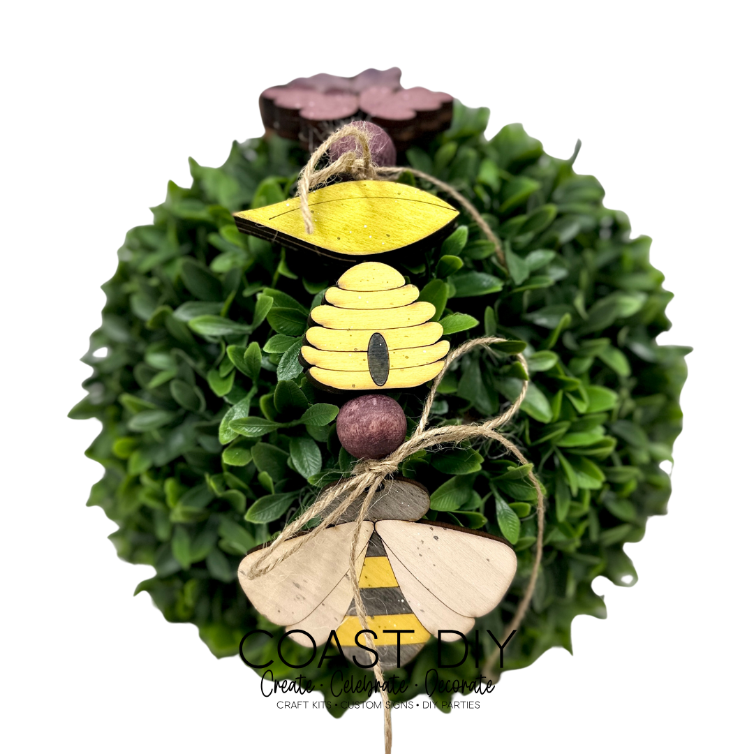 Lavender and Bees Layered Bead Garland