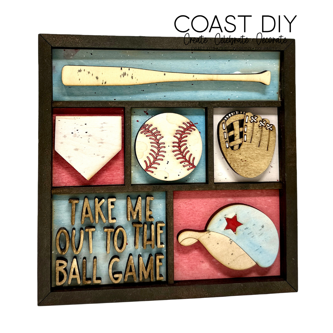 Baseball Shadowbox Insert