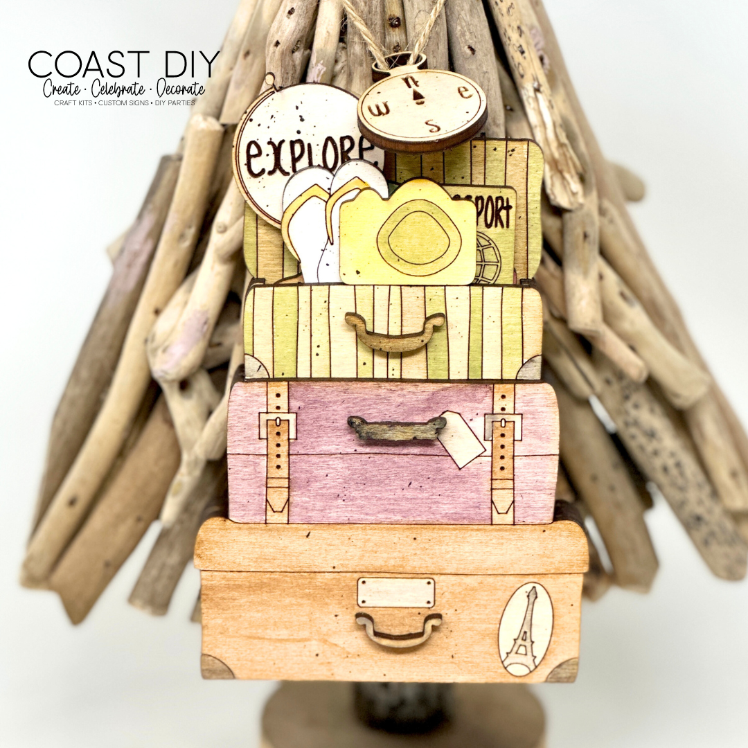 Vintage Suitcase Travel Ornament