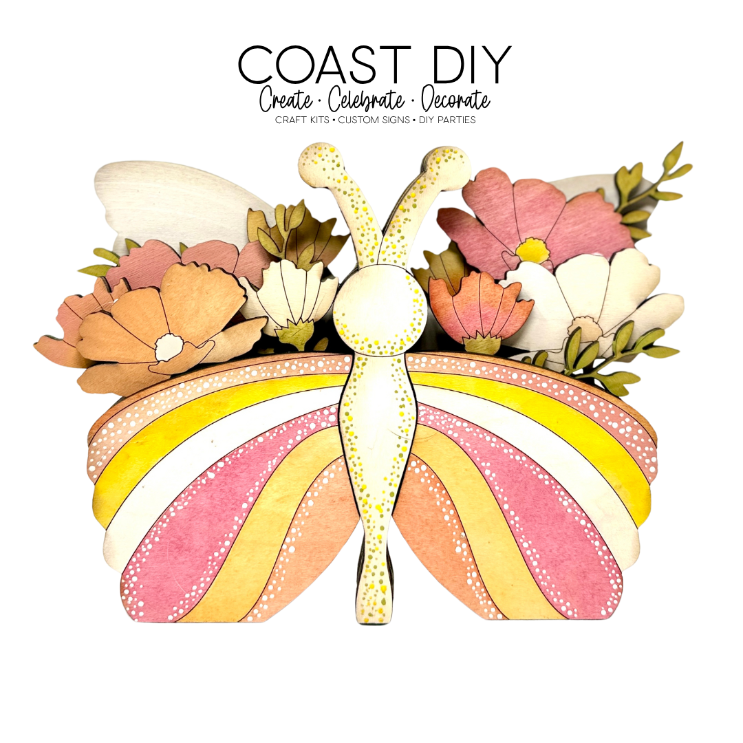 Floral Butterfly Shelf Sitter Craft Kit
