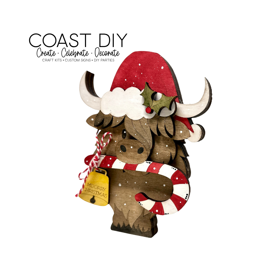 Moorry Christmas Highland Cow Shelf Sitter