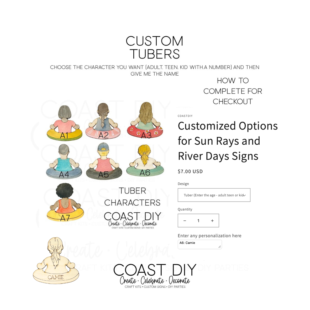 Customized Options for Sun Rays and River Days Signs