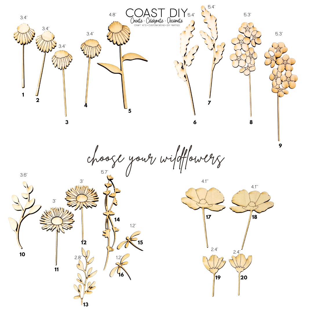 Custom Wildflower Mason Jar Craft Kit (Read Description)