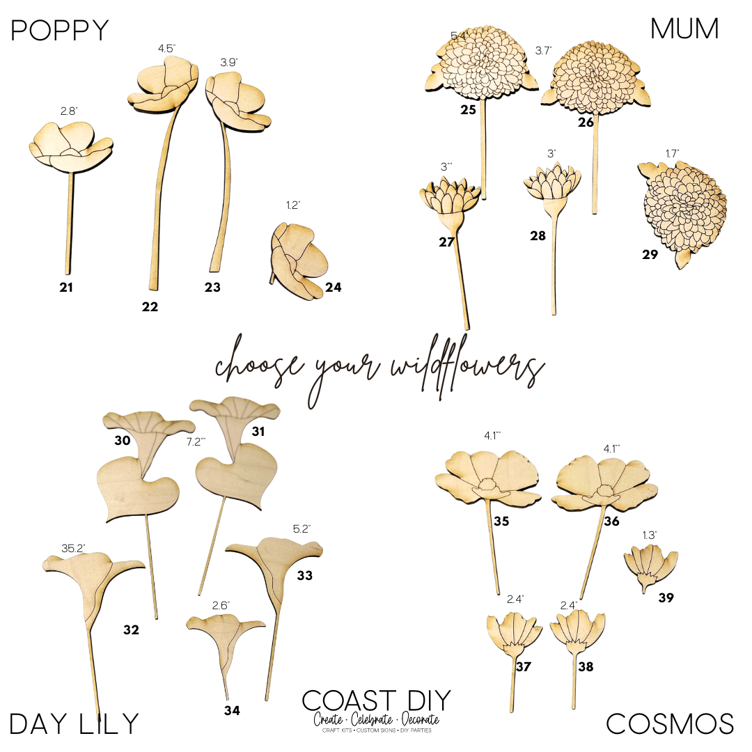 Custom Wildflower Mason Jar Craft Kit (Read Description)