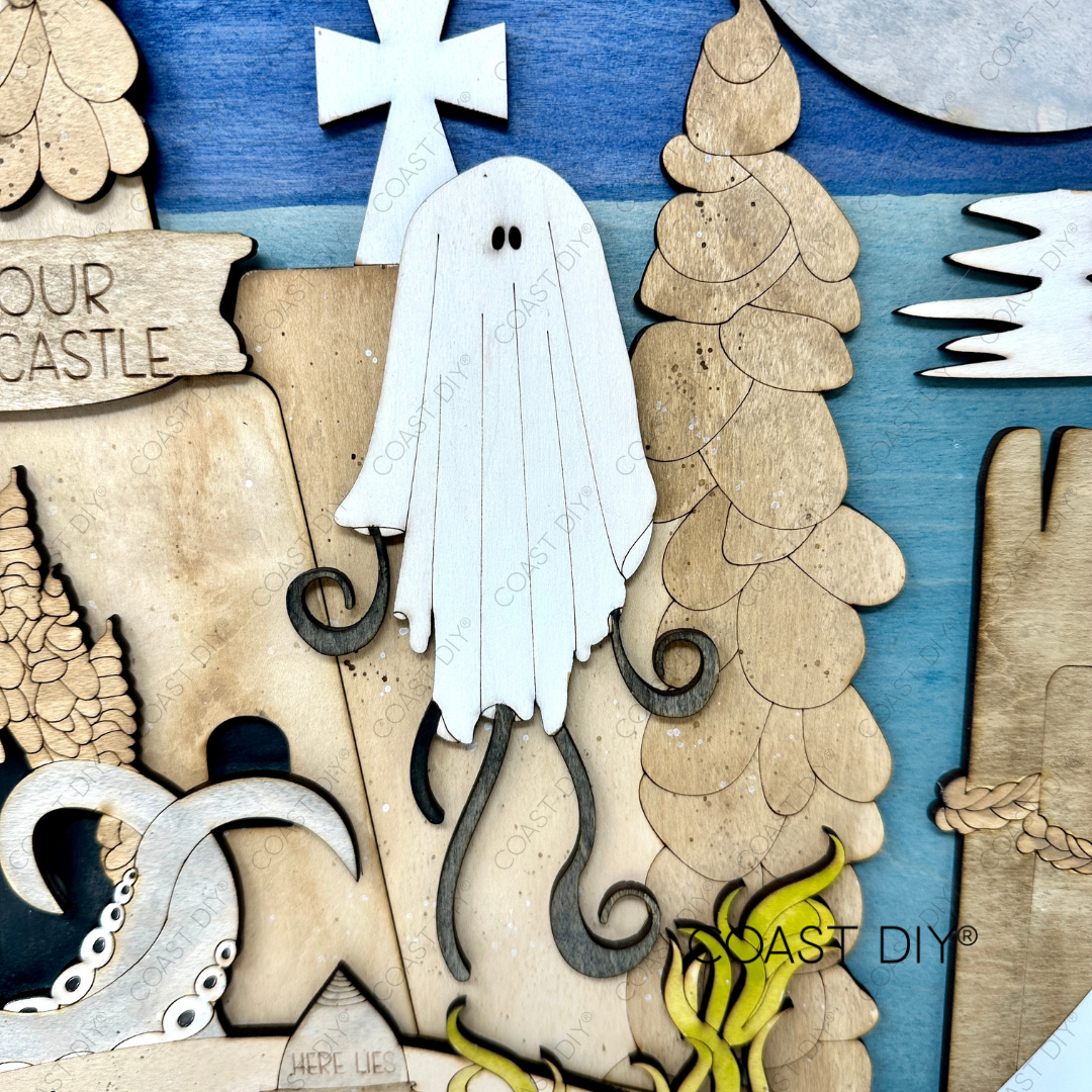 Haunted Sand Castle Doorhanger DIY Craft Kit