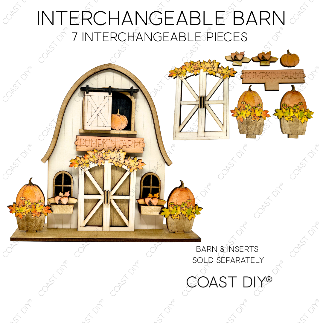 ADD-ON Interchangeable Barn - Pumpkin Barn inserts DIY Craft Kit