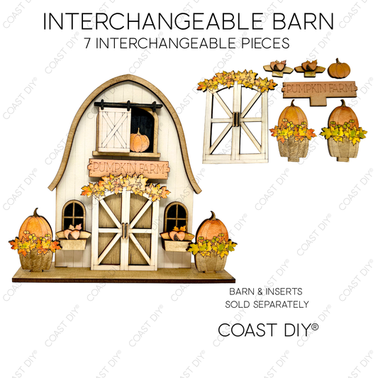 ADD-ON Interchangeable Barn - Pumpkin Barn inserts DIY Craft Kit