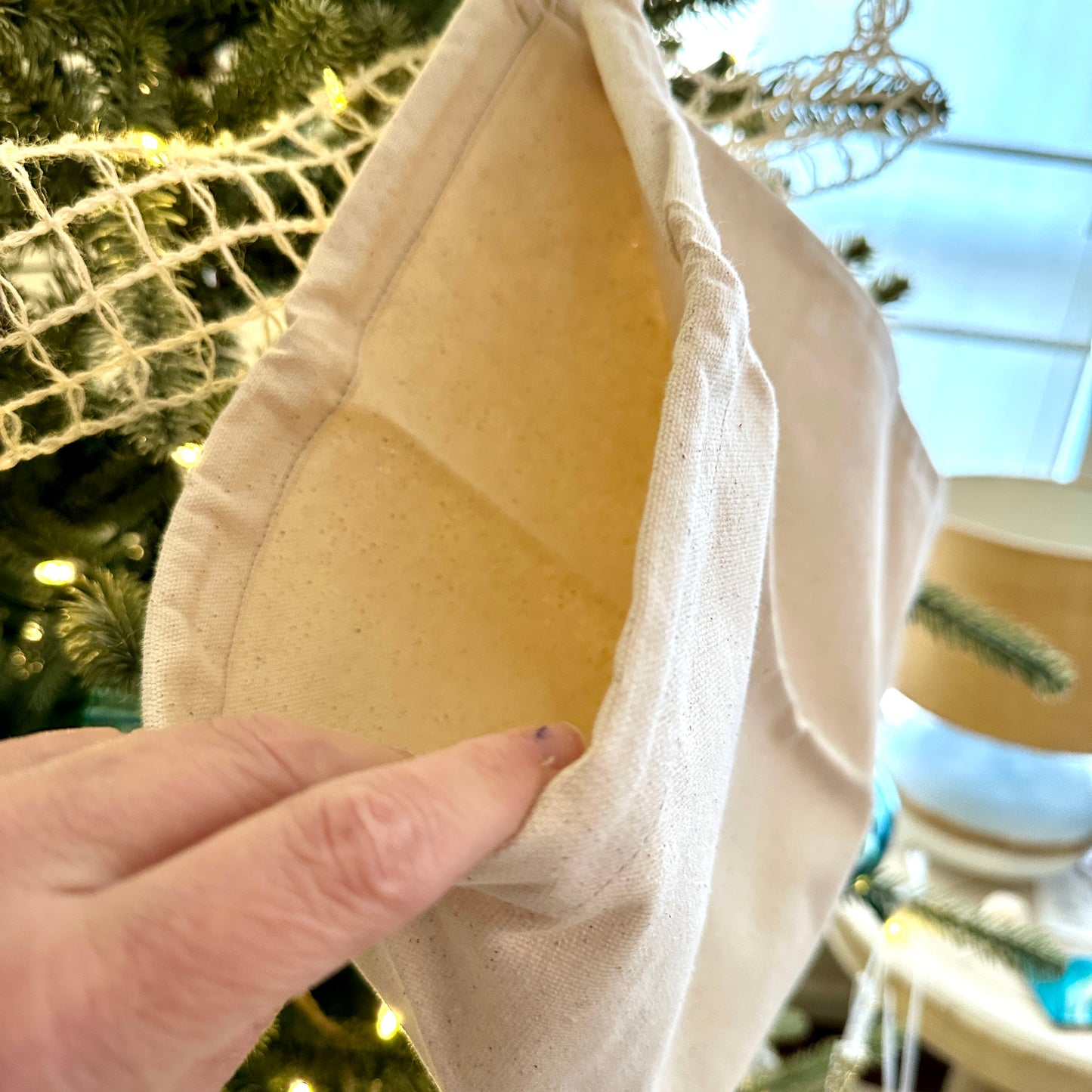 Medium Canvas Pull String Bag