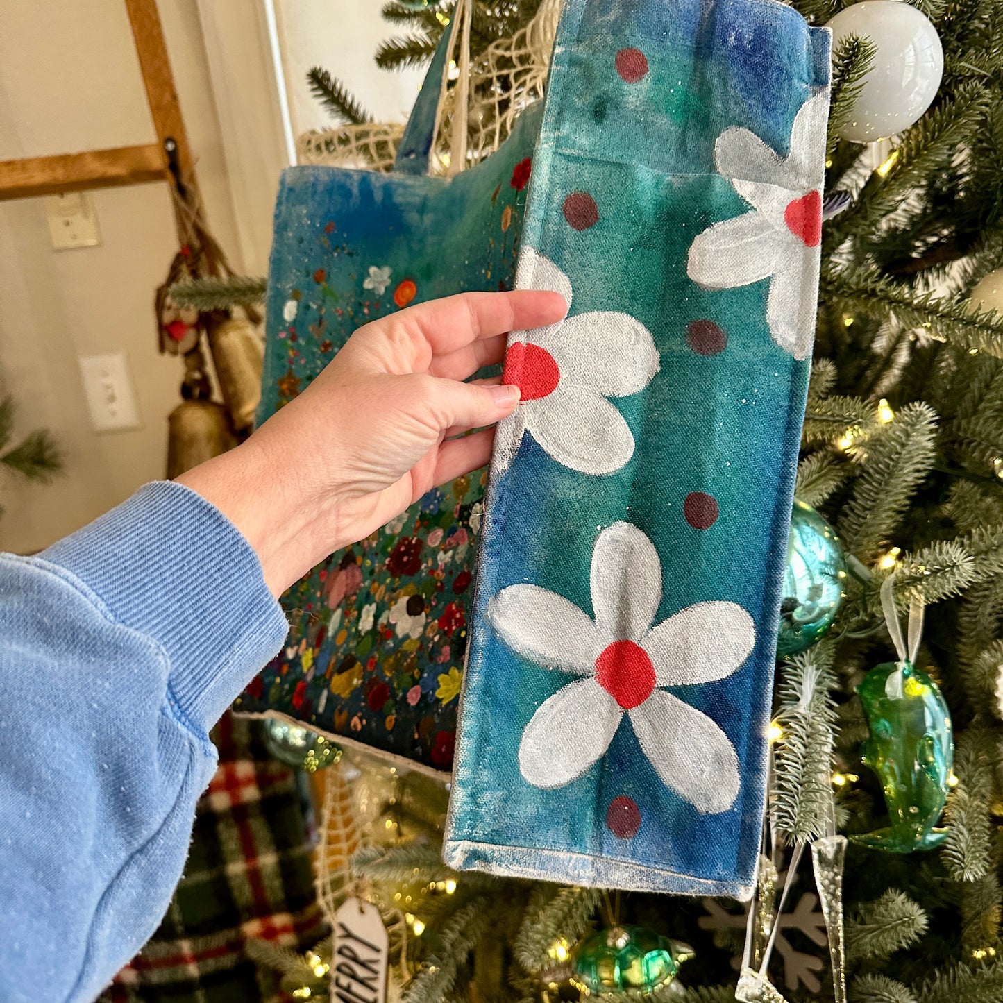 Medium Canvas Pull String Bag