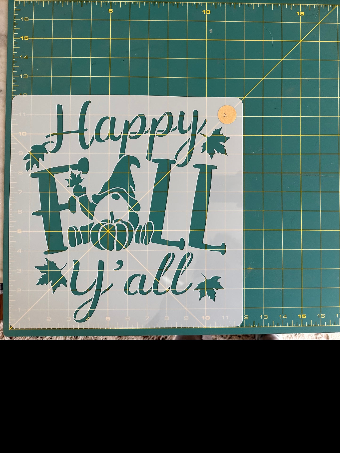 Happy Fall Y'all gnome stencil - New
