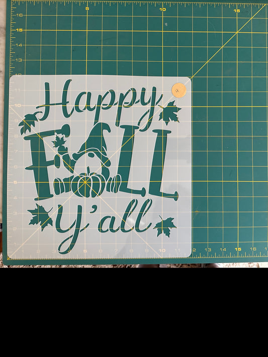 Happy Fall Y'all gnome stencil - New