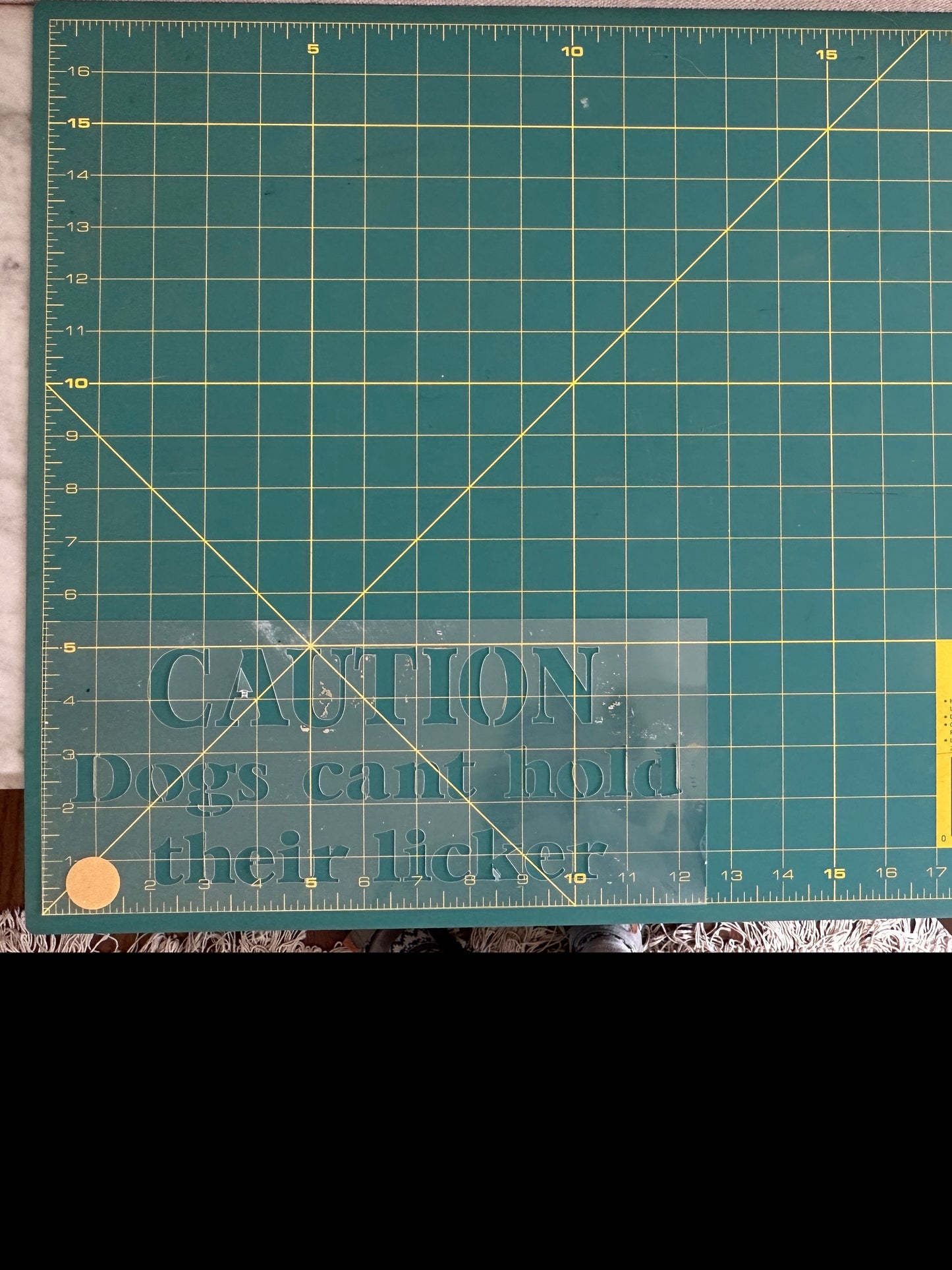 Dogs can't hold their licker stencil - used