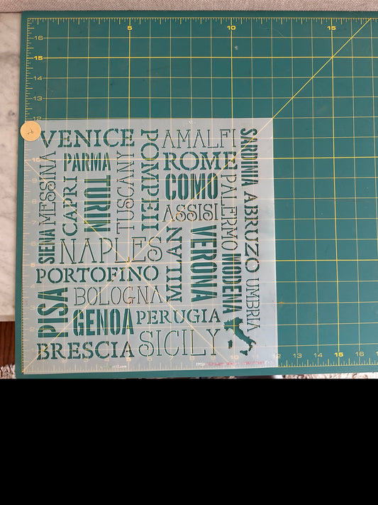 Italian Cities Stencil - used