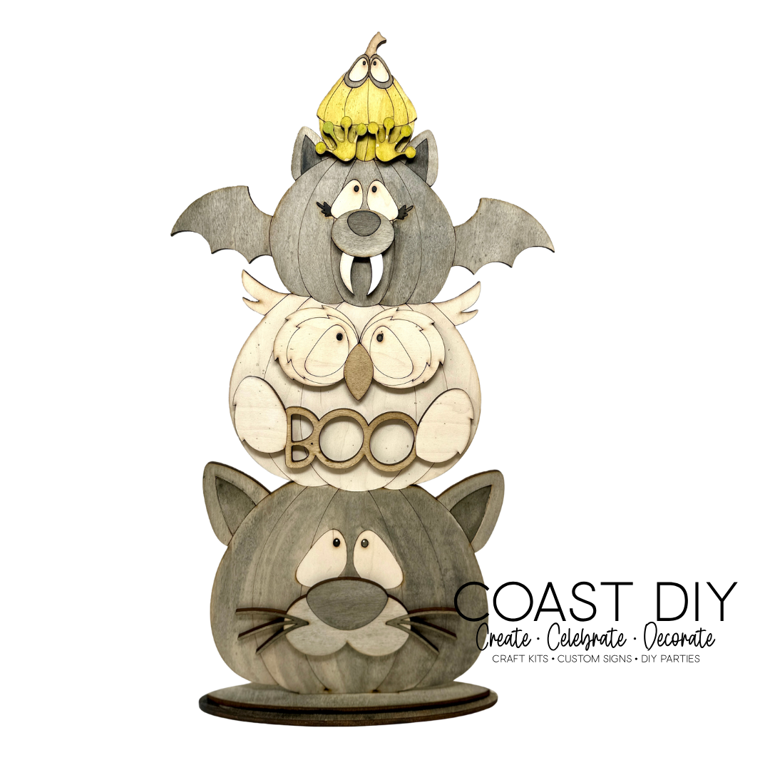 Witches Familiars Stacked Pumpkins DIY Craft Kit