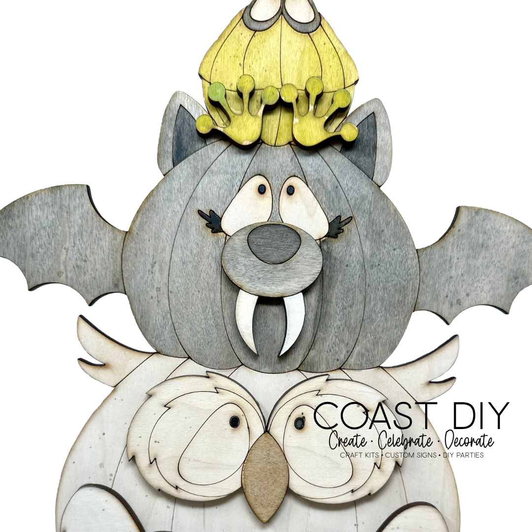 Witches Familiars Stacked Pumpkins DIY Craft Kit