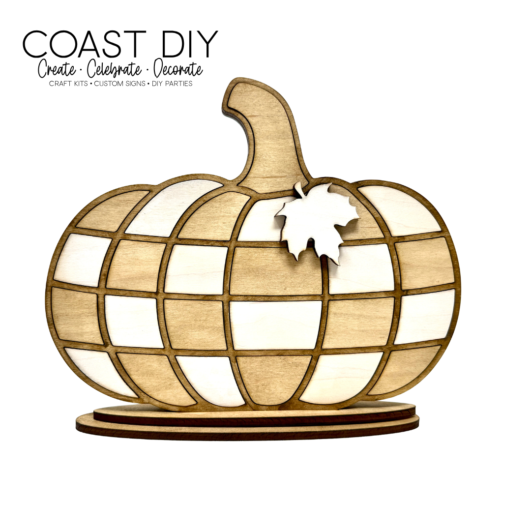 Gingham layered pumpkin DIY Craft Kit
