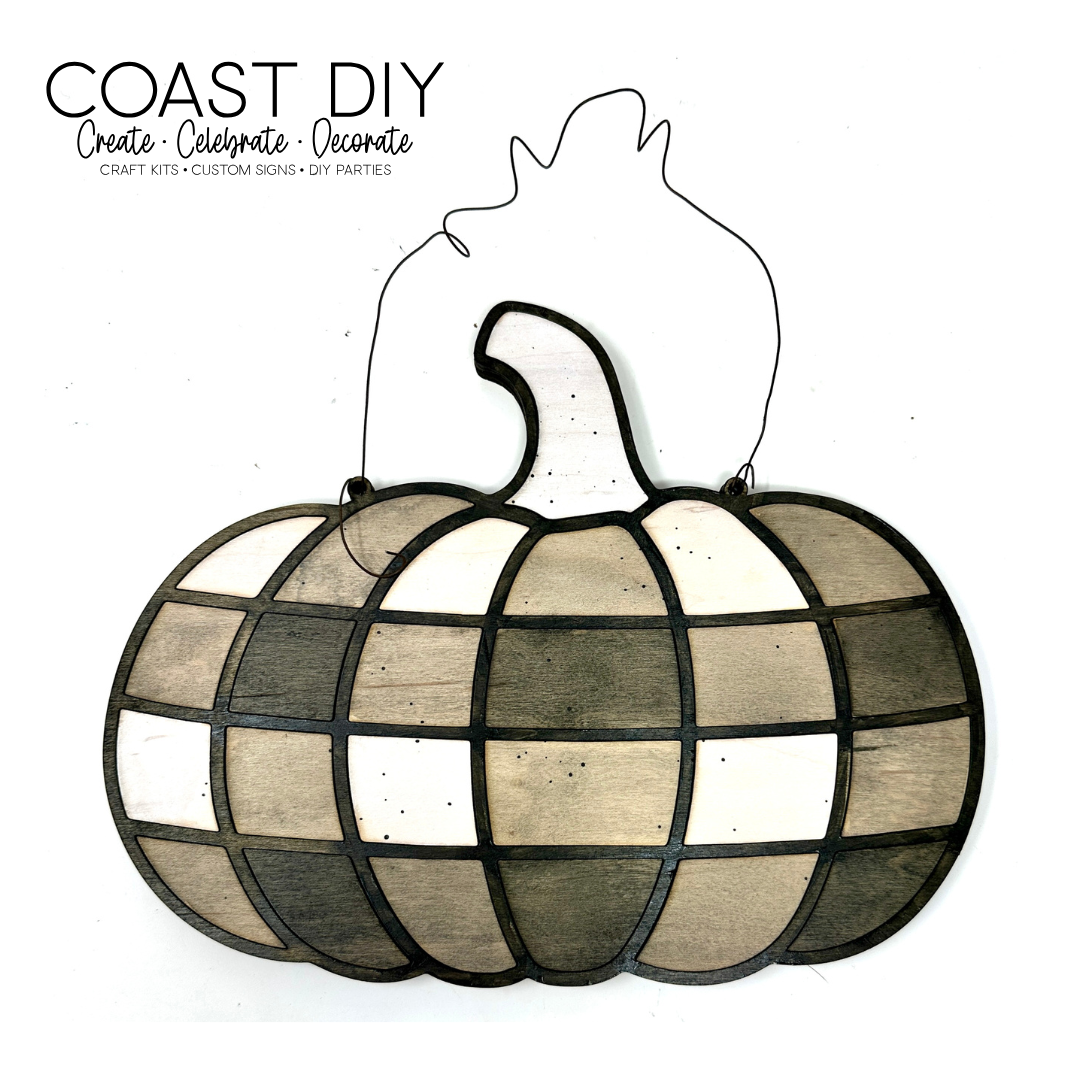 Gingham layered pumpkin DIY Craft Kit