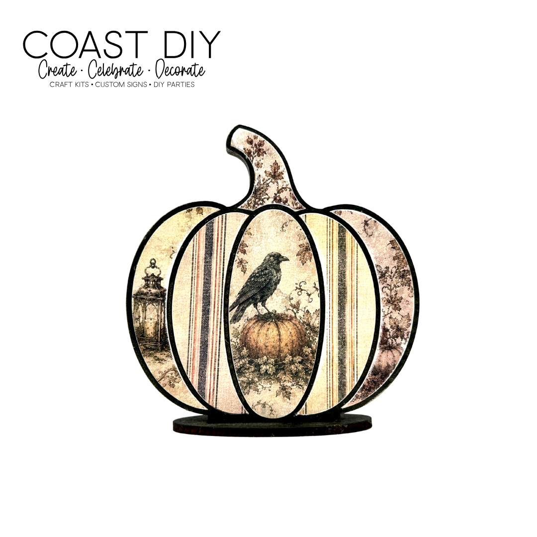 Striped layered pumpkin DIY Craft Kit