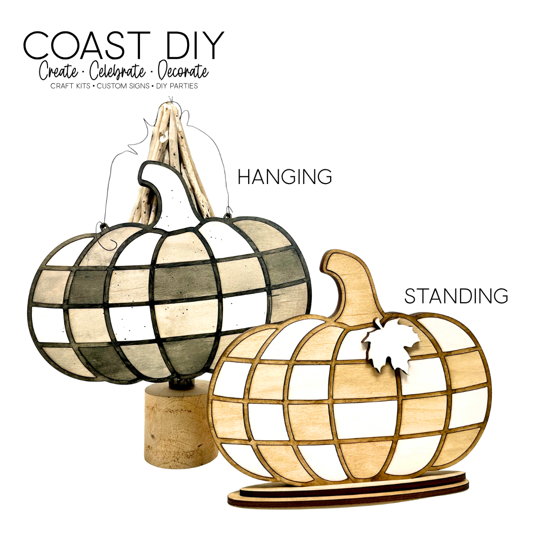 Gingham layered pumpkin DIY Craft Kit