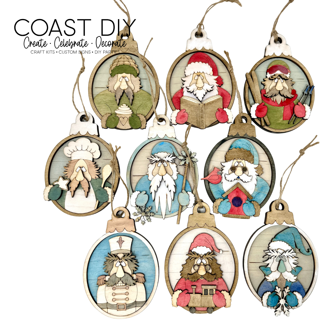 Winter Folk Oval Ornaments DIY Craft Kit