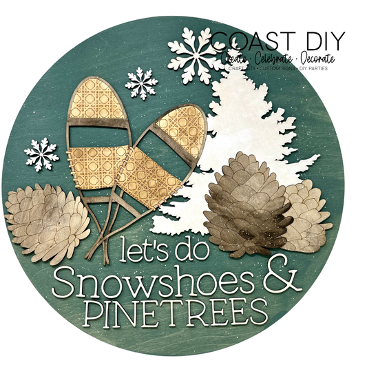 Snowshoes and Pinecones Doorhanger