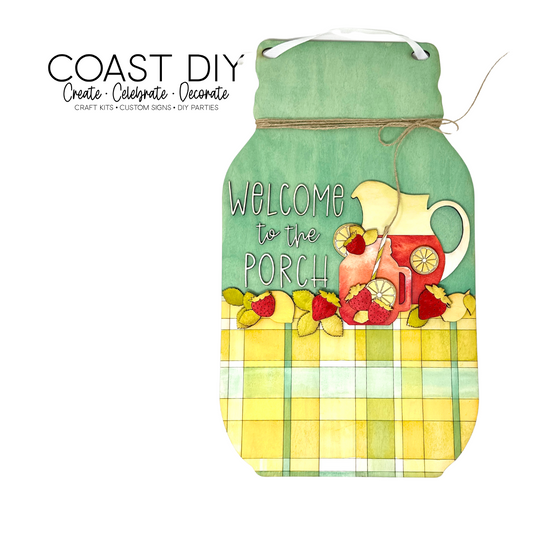 Strawberry Lemonade Mason Jar Porch/Kitchen Sign