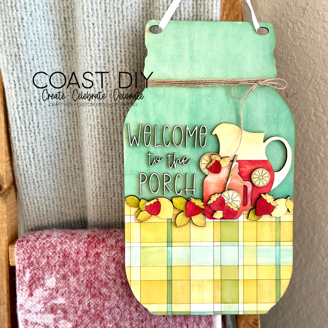 Strawberry Lemonade Mason Jar Porch/Kitchen Sign