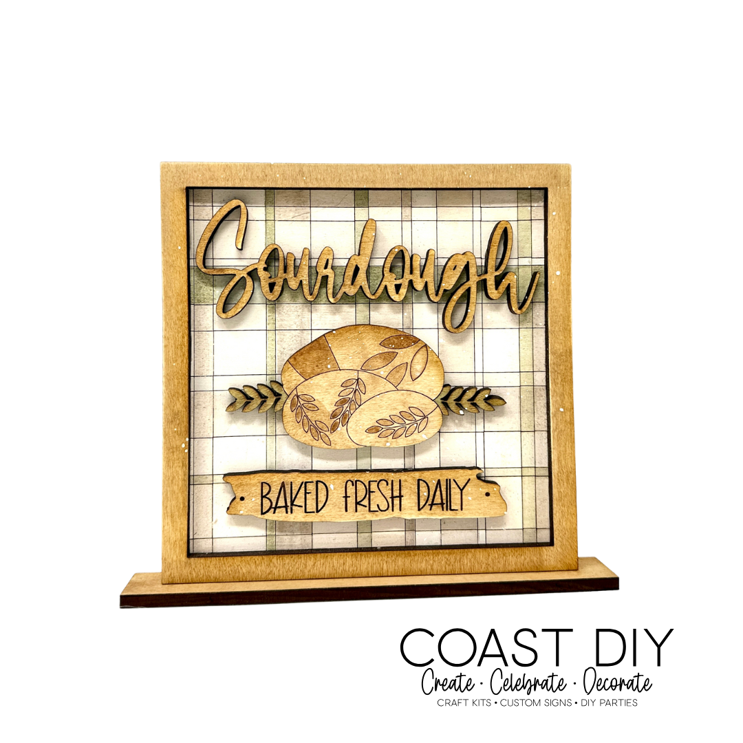 Sourdough Plaid Square Sign Craft Kit