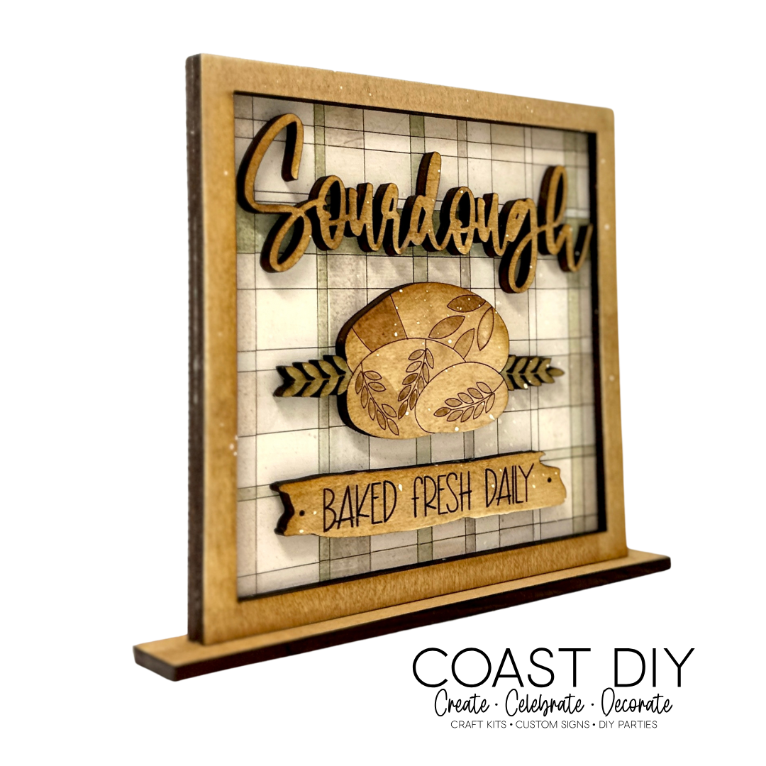 Sourdough Plaid Square Sign Craft Kit