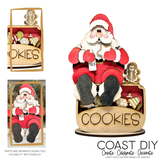 Milk and Cookies Santa with Cookie Jar