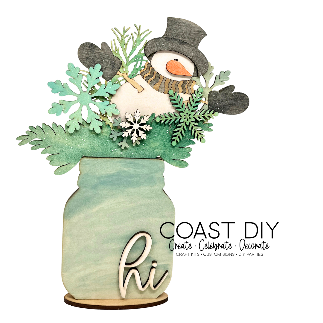 Interchangeable Mason Jar 18" Round Sign OR Shelf Sitter Craft Kit