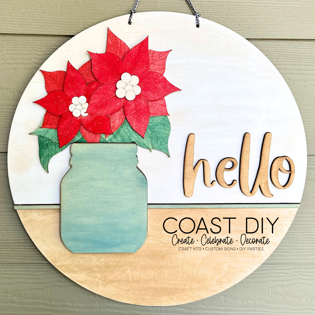 Interchangeable Mason Jar 18" Round Sign OR Shelf Sitter Craft Kit