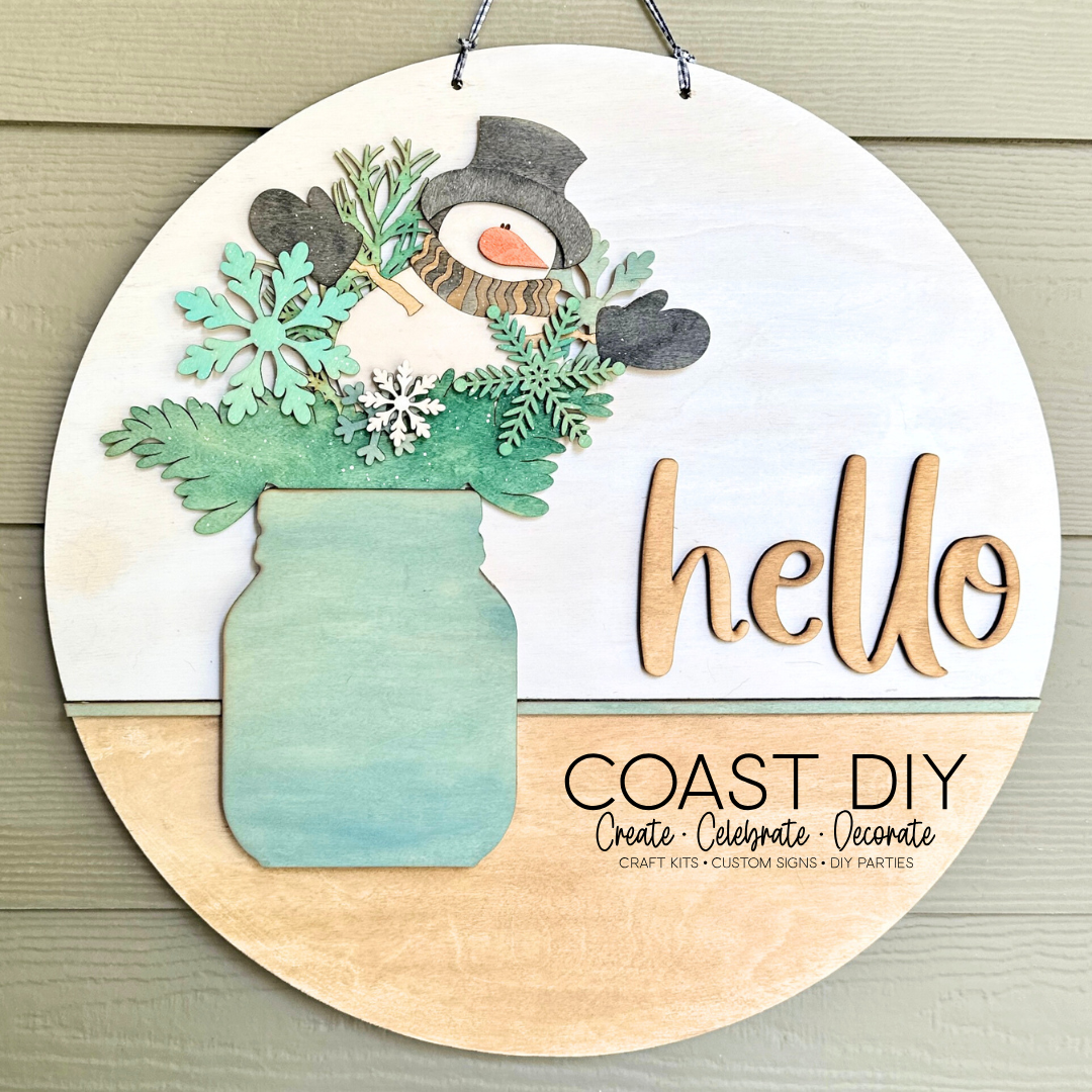 Interchangeable Mason Jar 18" Round Sign OR Shelf Sitter Craft Kit