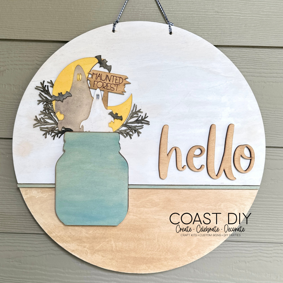 Interchangeable Mason Jar 18" Round Sign OR Shelf Sitter Craft Kit