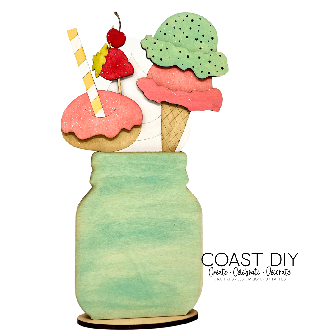 Interchangeable Mason Jar 18" Round Sign OR Shelf Sitter Craft Kit