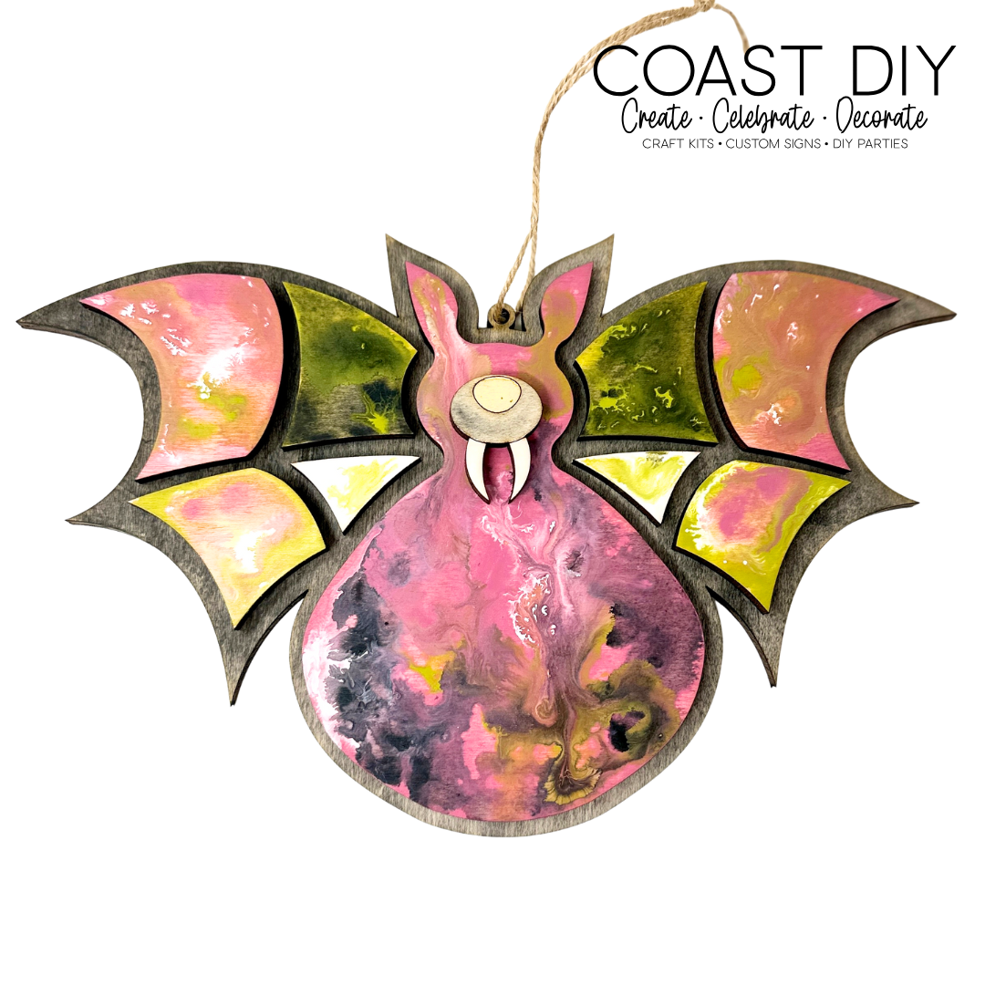 Faux Stained Glass Bat