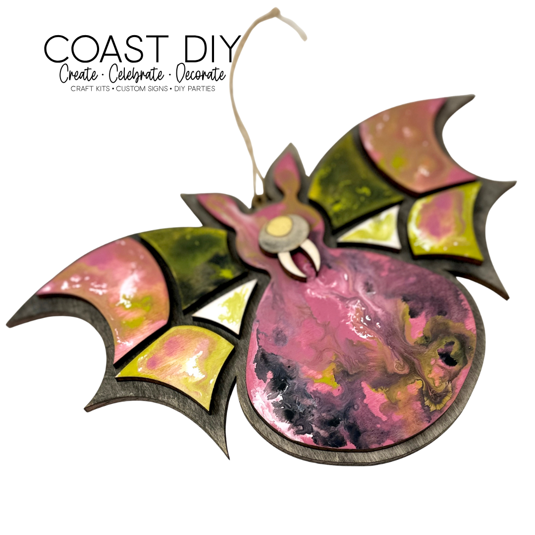 Faux Stained Glass Bat