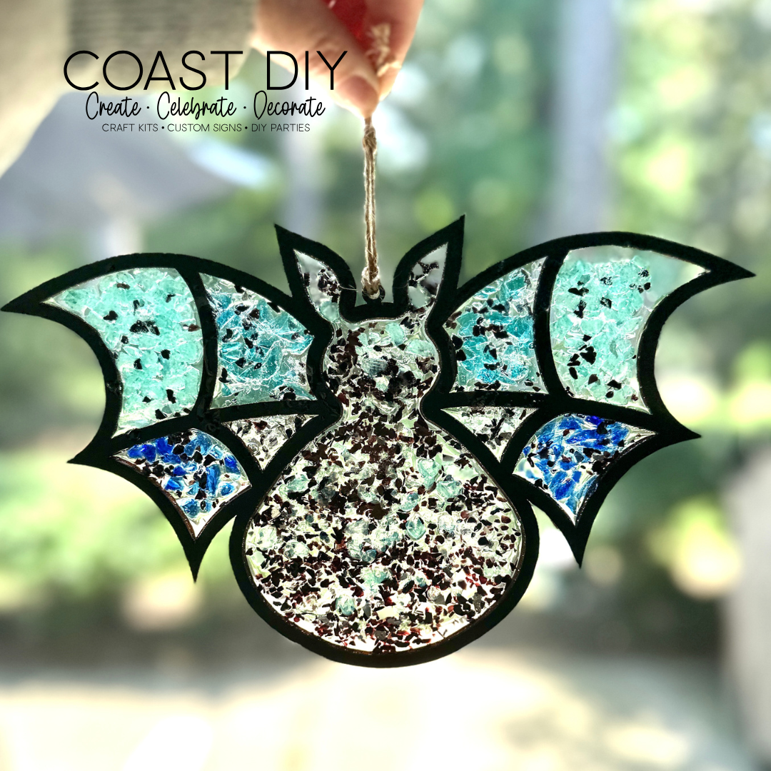 Faux Stained Glass Bat