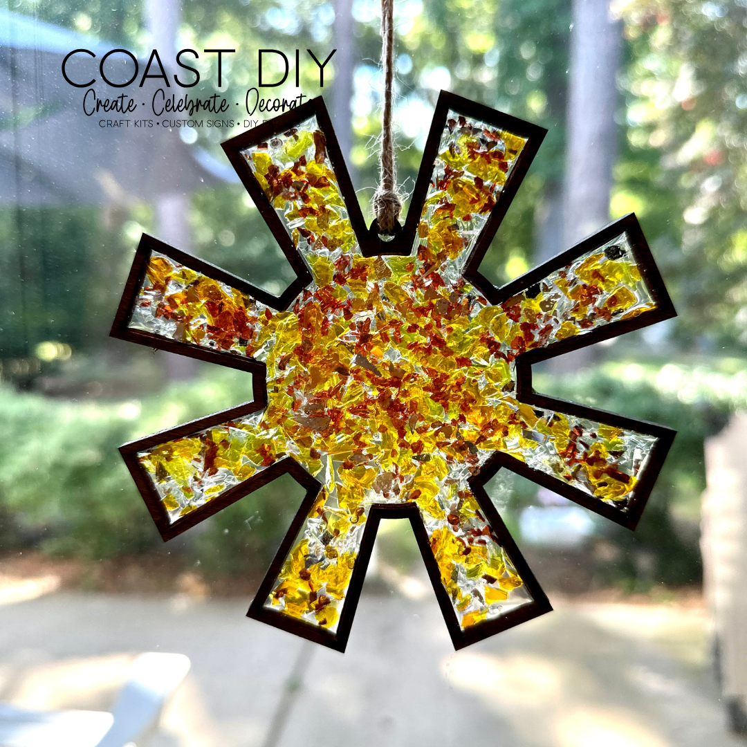 Faux Stained Glass Sun