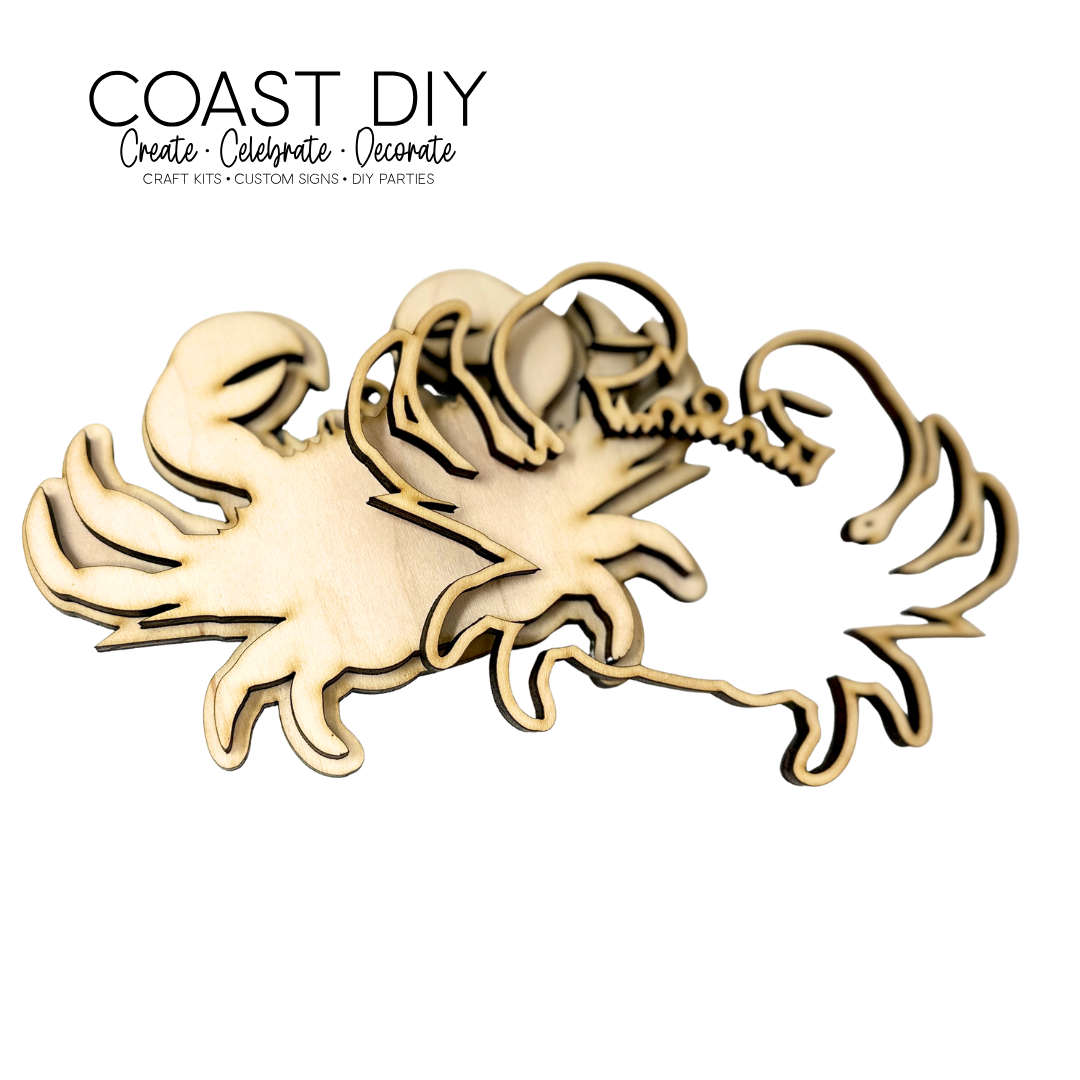 Faux Stained Glass Crab