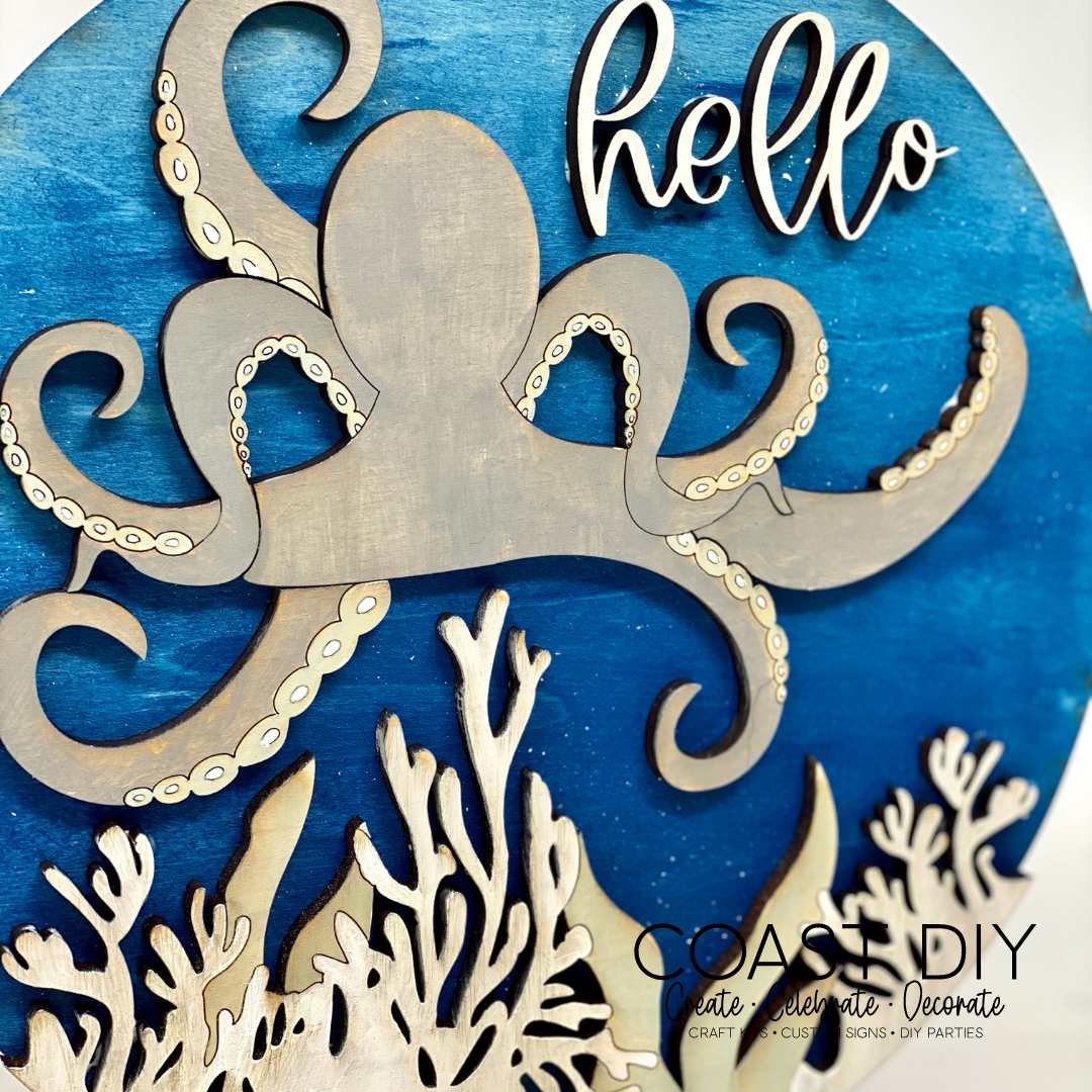 Hello Octopus Mini Sign