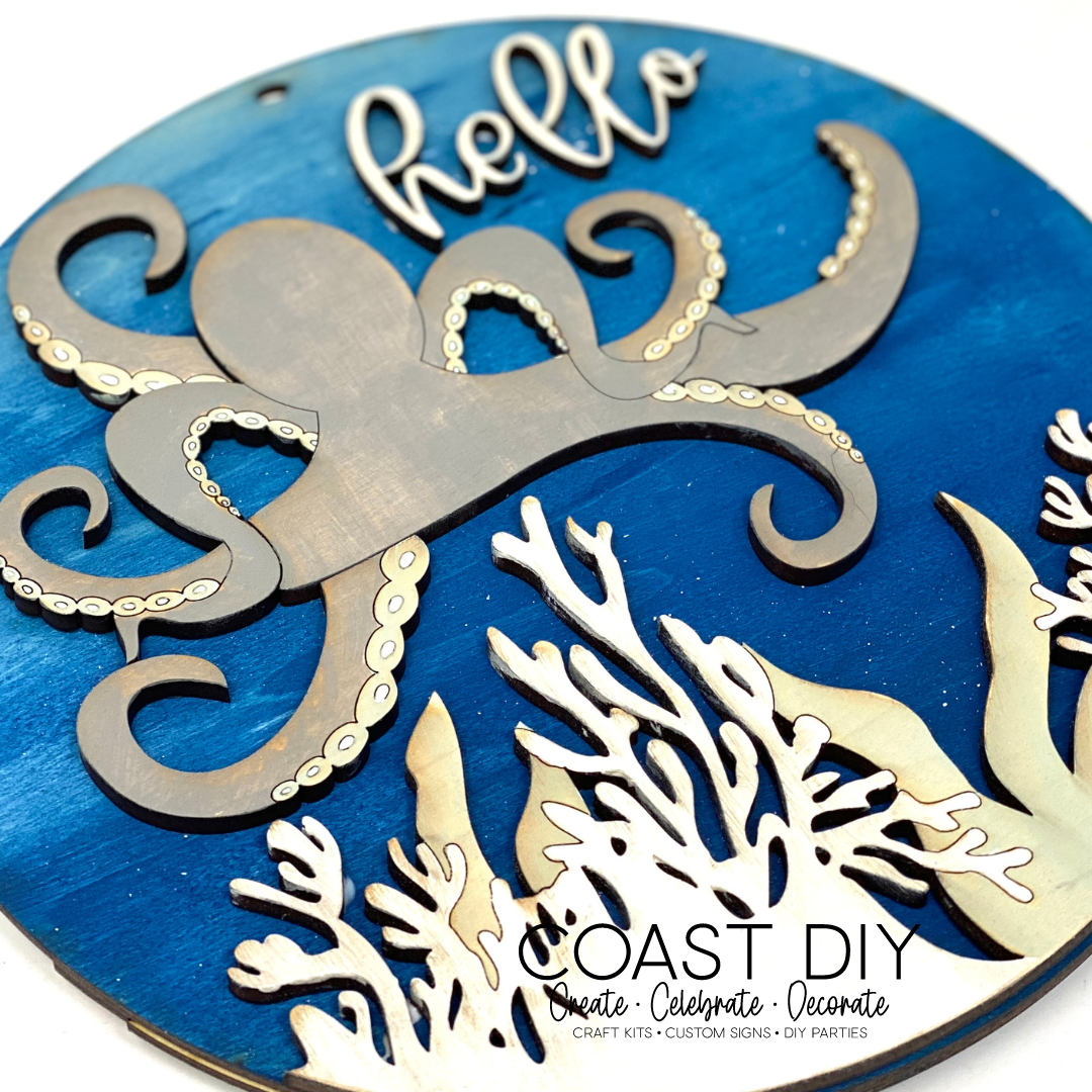 Hello Octopus Mini Sign